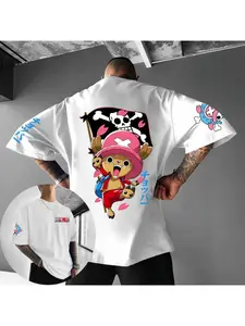 ONE PIECE Men's T-shirt Tony Chopper Japanese Anime Summer New Children's Short Sleeve Oversize Parent Child Wear Loose Top Round Neck Pullover Y2K
