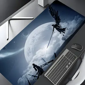 Celestial Sci-Fi Star Warrior Design Large Gaming Mouse Pad,Aesthetic Desktop Drotection Pad,Washable Rubber Pad Non-Slip Lock Edge Multi-Size Mouse Pad Suitable For Home Office,Good Gift for Family and friends