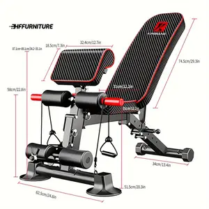 Sports equipment 1pc Adjustable Weight Bench, Practical Weight Bench For Full Body Exercise, Foldable Exercise Multifunctional Bench, Suitable For Portable Fitness Strength Training Equipment In Home Gyms