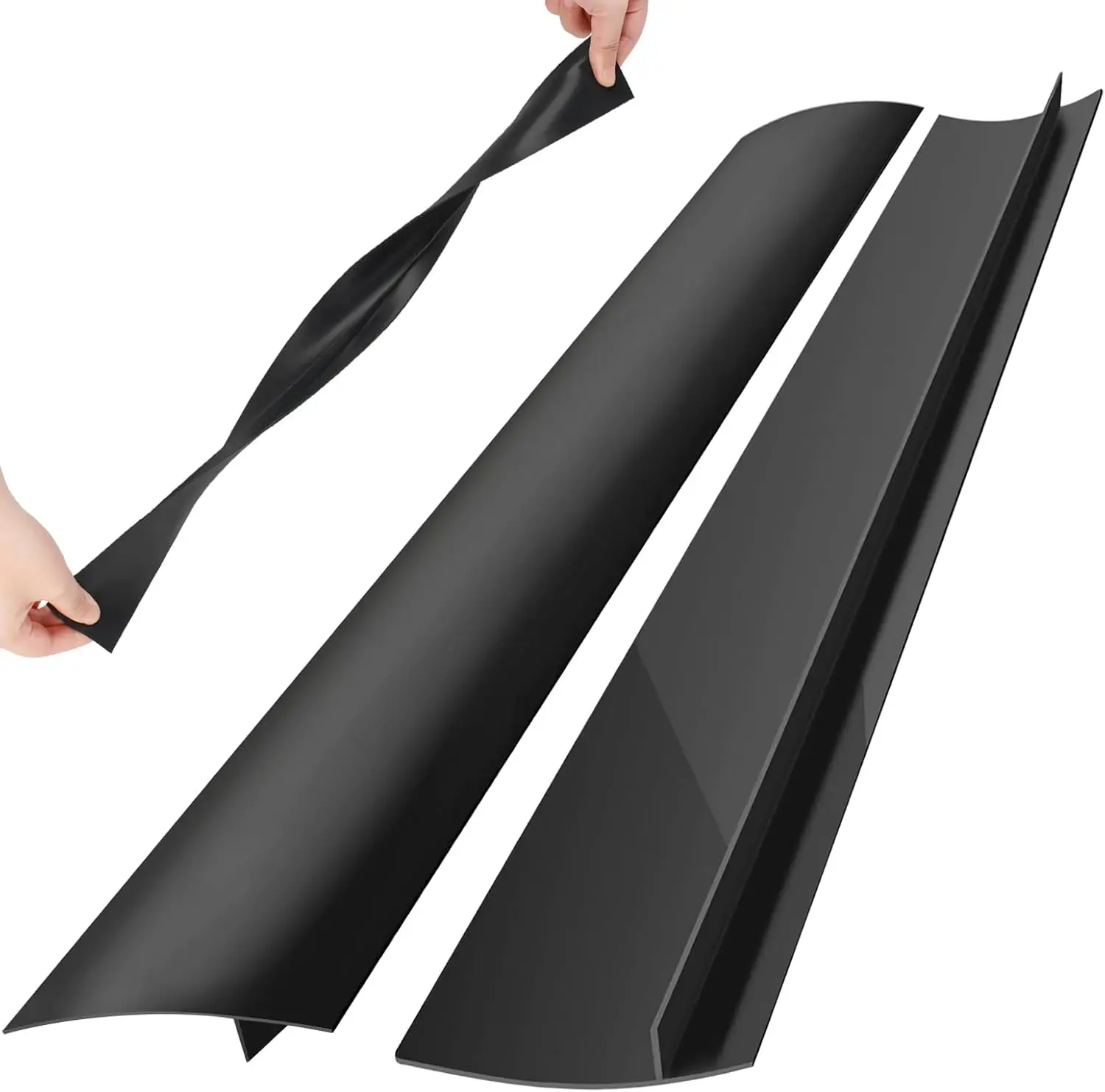 2 Pack Silicone Stove Counter Gap Covers, Heat Resistant Stove Gap Filler | 21 Inch Black stove guard for counter, Easy to Clean
