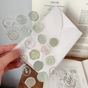 Wax Seal Stamp Sticker (1 Sheet), Transparent Decorative Sticker, DIY Decorative Sticker for Scrapbooking, Journaling, Gift Wrapping