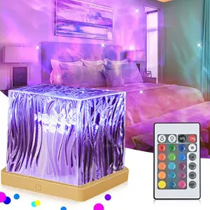 Dynamic Water Ripple Aurora Lighting w/ Remote - USB Powered,16-Color Changing Ambient Nightlight Projector for Bedroom, Gifts for Teenage Girls & Boys Mood Lighting, Home Decor