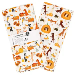 Puppington Dog Kitchen Towels - Thanksgiving Kitchen Towels - Fall Decor Dog Lover Gifts - Dog Thanksgiving Decor Dish Towels - Thanksgiving Tea Towels - (Harvest Hounds 2-Pack)