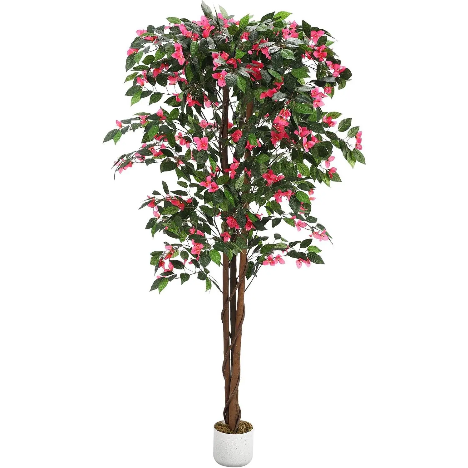 GARVEE 6FT Artificial Bougainvillea Tree with Realistic Faux Silk Flowers in Pot, Decorative Easy-Maintenance Indoor-Outdoor Accent for Home Office Garden