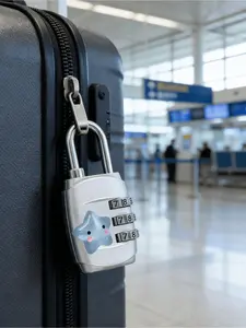 Cute Star Decor Three-Digit Combination Lock - Metal Security Travel Lock, Gym Locker Combination Lock, Luggage/Backpack Zipper Anti-Theft Combination Lock, Sturdy and Durable Metal Construction