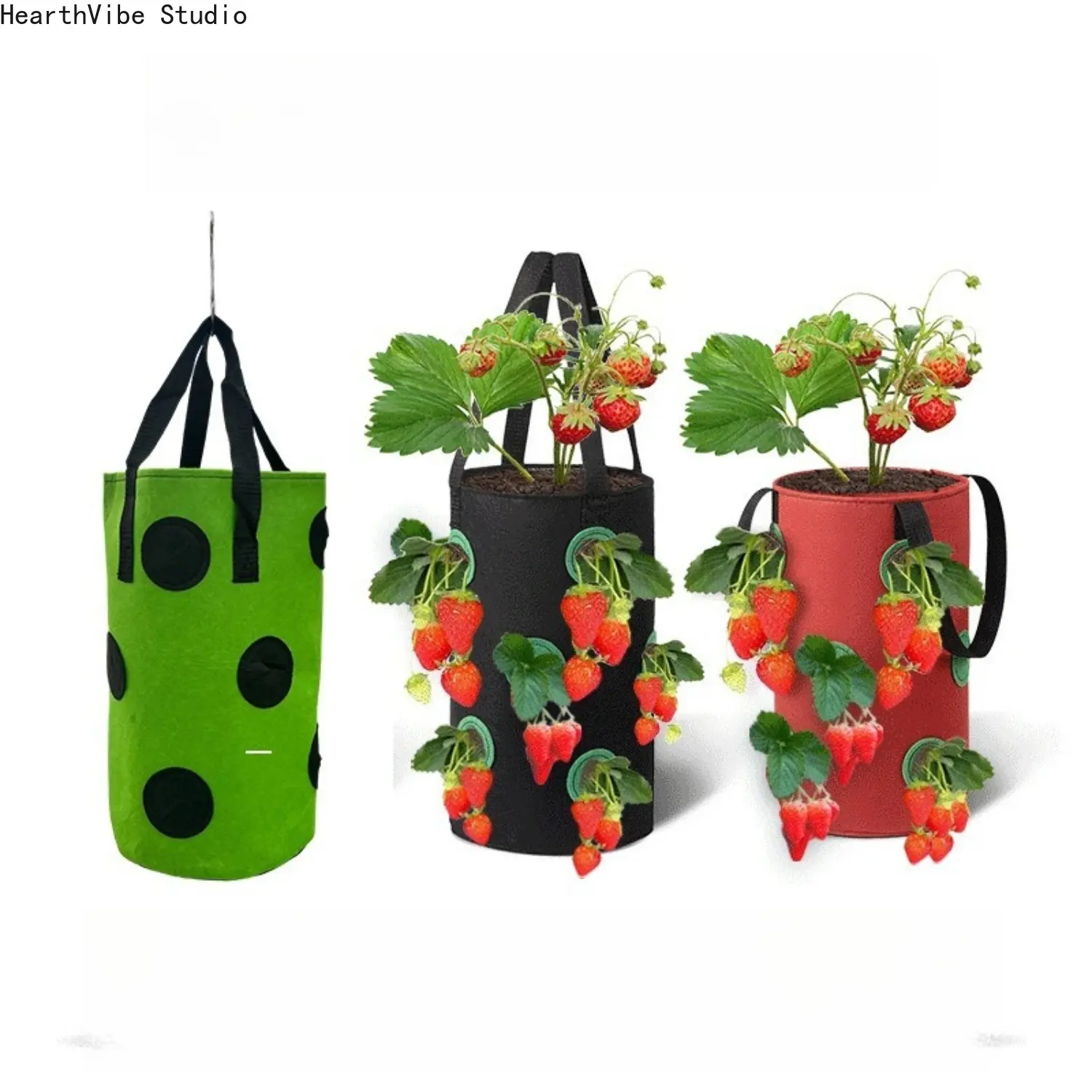 Multi-mouth strawberry bag hanging strawberry planting bag 12-hole non-woven plant hanging basket