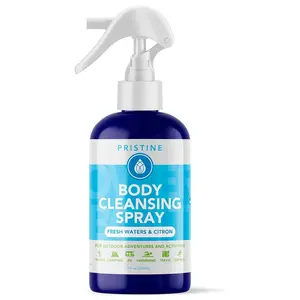 PRISTINE Camping Shower, Waterless Body Wash Spray, No Rinse Bathing Solution, Dry Shower Alternative to Body Wipes, Portable Outdoor Hygiene for Travel, Backpacking, RV, Gym, Rinseless Citrus Scent
