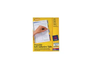 Avery 16283 Printable Repositionable Plastic Tabs, 1 3/4 Inch, Assorted, 80/Pack