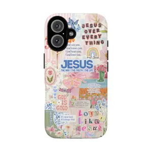 Christian Jesus Verse Collage Phone Case Cross Religious Jesus Gift For iPhone 17/16/15/14/13/12/11/X/8/7 Pro Max, Drop Phone Case, For Phone  Cute Gift For Her