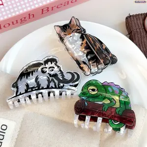 Y2K Novelty Animal Hair Claw Clip for Women, Cute Shark & Lizard Statement Hair Grab Clip, Trendy Aesthetic Half Up Hair Accessory for Daily Wear, Parties, School & Casual Styling