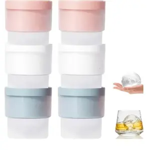 Ice Ball Molds, Set of 3/6,Slow-Melting Stackable Large Ice Maker, Round Ice Cube Molds, Big Ice Spheres for Whiskey Cocktails Juice Beverages Bourbon and Party Drinks, Cocktail Ice Cube Mold, Summer Gift