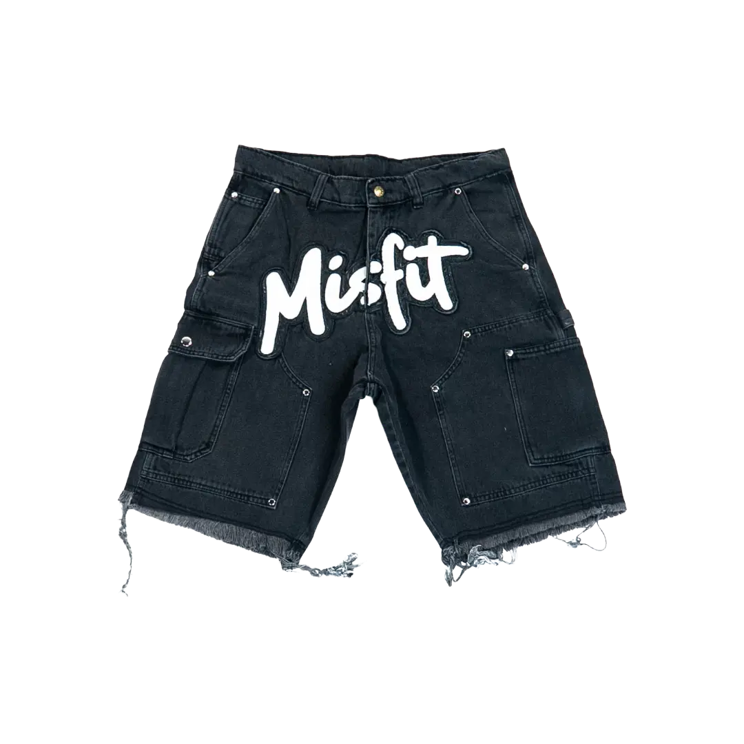 DENIM CARPENTER CARGO JEAN SHORTS