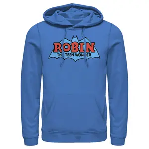 Men's Batman Logo Boy Wonder Robin Pull Over Hoodie