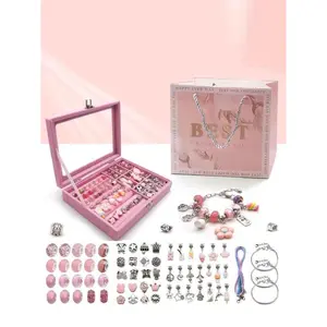 9 Grid Jewelry Making Kit, Cute Flower Design Beads & Accessories, DIY Jewelry Making Supplies for Bracelet Necklace Earrings