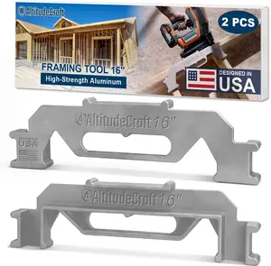 Framing - 16'' Framing Stud Layout Tool, Stud Framing Jig for 16 Inch On-Center Wall Stud Framing Measurement (2-Piece Set)