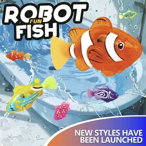 Magic Glowing Swimming Electronic Pet Fish, 4pcs/set Interactive Robot Electric Fish Toy, Waterproof LED Light Electronic Fish, Slowing Down Sway in Water Make Bath Time a Splash