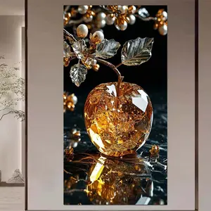 1pcs 5D DIY handcraft diamond painting kit, 5D diamond art set, DIY decoration, crystal apple diamond painting kit full round drill DIY, mosaic, diamond art, DIY art home decoration, suitable for Halloween and Christmas.