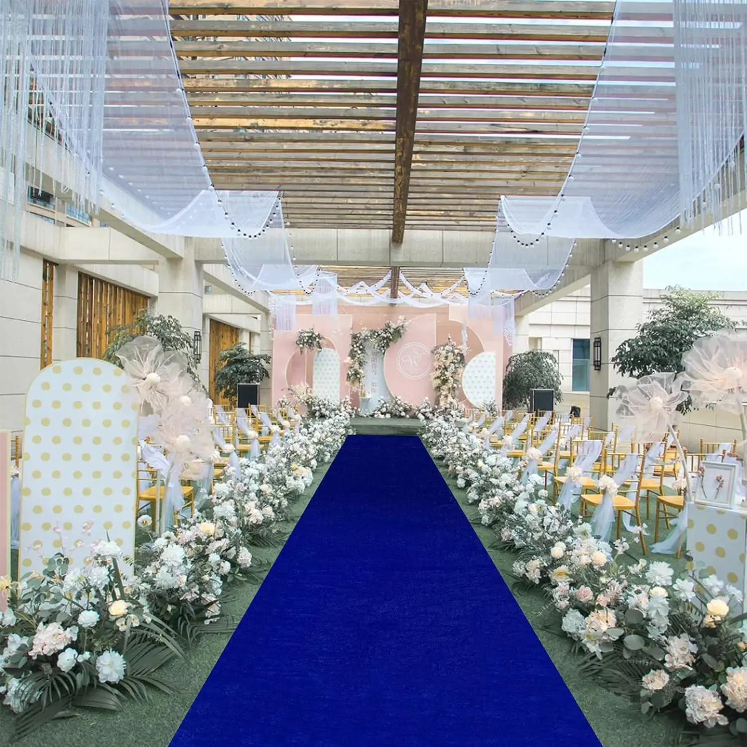 Royal Blue Solid Velvet Wedding Aisle Runner - 2'x15' Carpet for Wedding Ceremony, Bridal Shower, Indoor-Outdoor Festive Party Venues (Home & Festive Party Supplies)