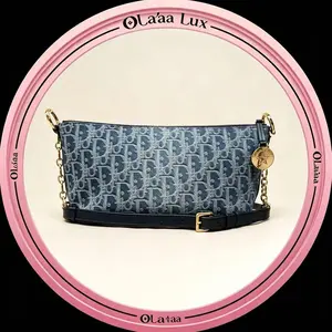 Pre-owned Dior DIORSTAR Hobo Bag Blue Denim Oblique Jacquard with Gold Hardware C19493215292