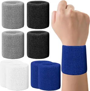 8-Pack Absorbent Cotton Wrist Sweatbands for Men and Women – Breathable Athletic Bands for Tennis, Basketball, Running, and Workouts