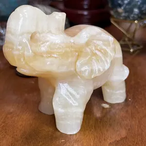 Honey Calcite Elephant