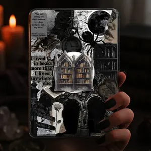 Vintage Bookshelf Kindle Grip Dark Romance Magnetic Holder Gothic Magsafe Phone Kindle Accessory