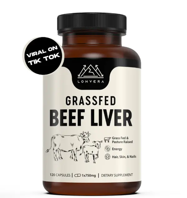 Lonvera Grass Fed Beef Liver Capsules - Live Support - Freeze Dried Liver Pills