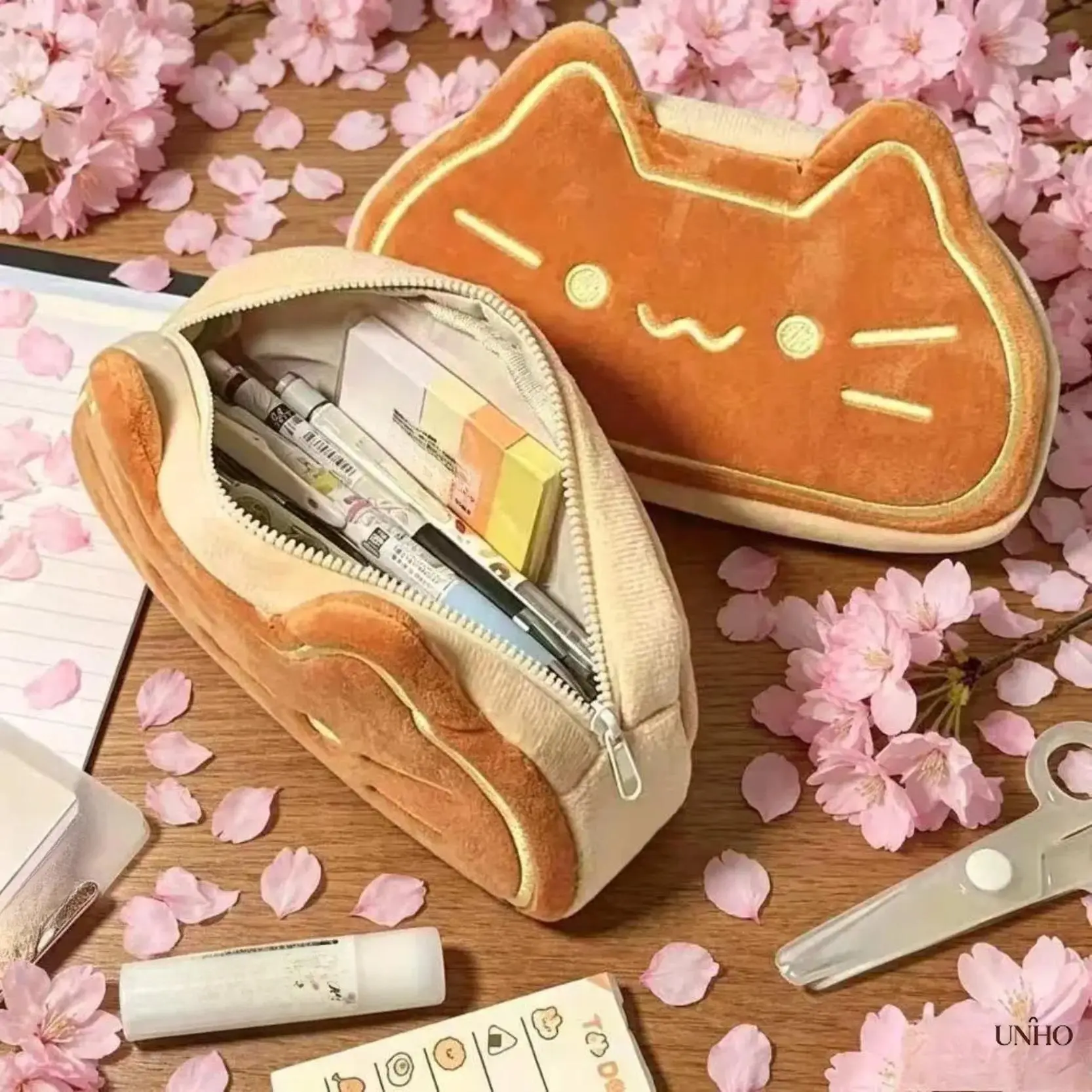 Soft Fluffy Cat Plush Pencil Case For Boys And Girls Students, Spacious Large Capacity Cute Cartoon Stationery Organizer With Smooth Zipper, Lightweight Portable Plush Pen Bag Ideal For Back To School Classroom Learning Daily Study And Lovely Small Holida