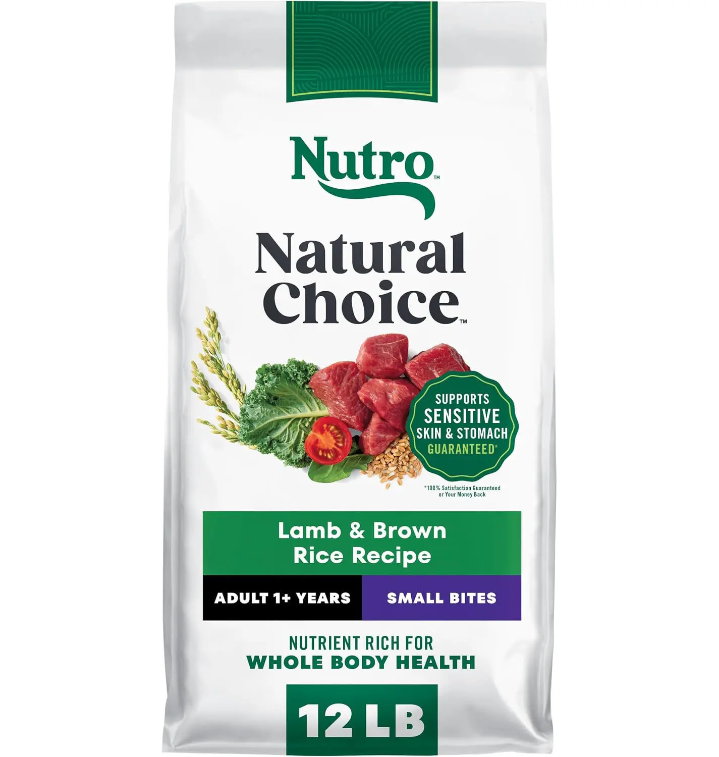 Nutro Natural Choice Small Bites Dry Dog Food, Adult Dog Food Dry Lamb and Brown Rice Recipe, 12 lbs.