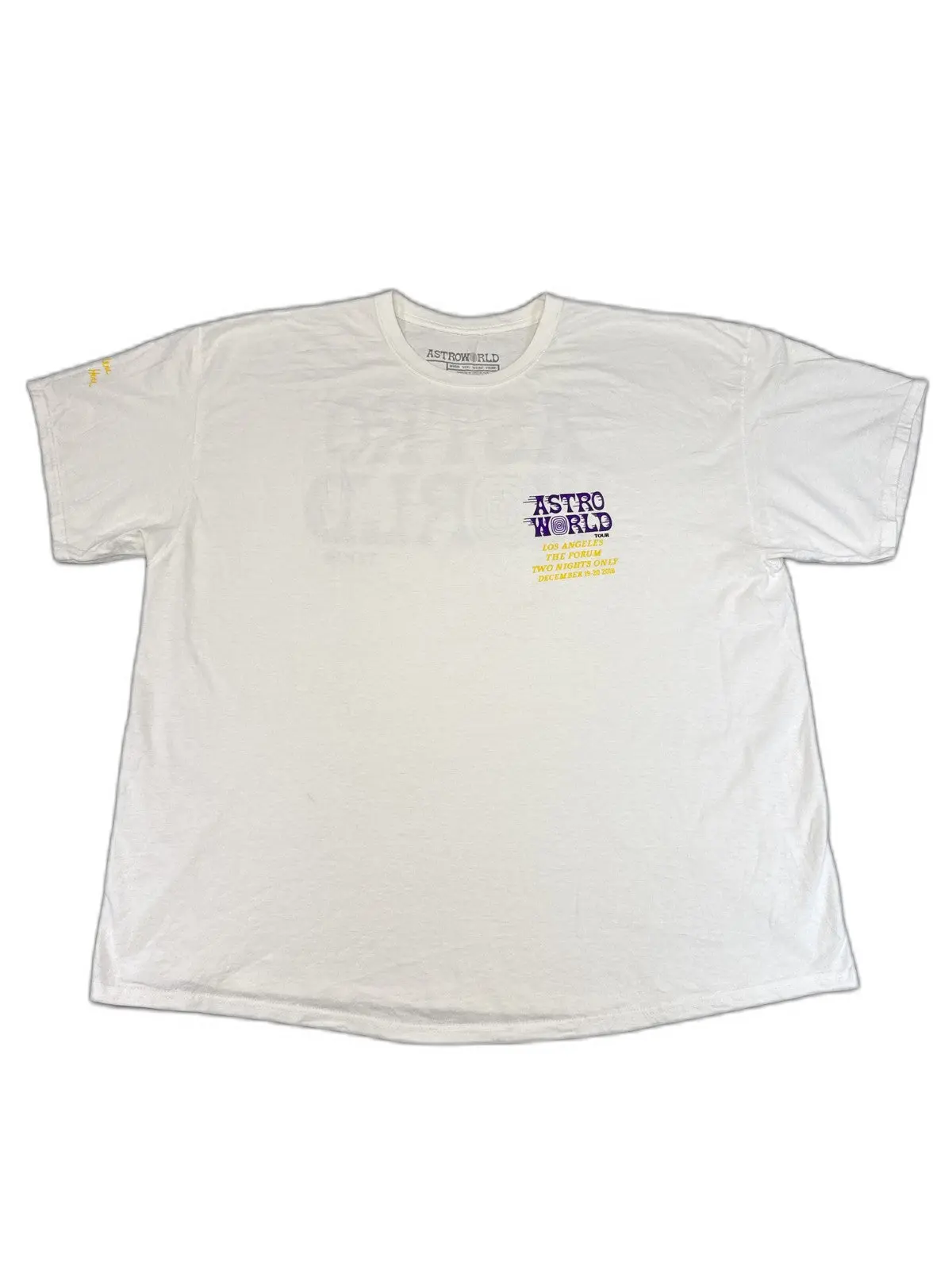 ASTROWORLD Tour Los Music Tee 3XL White 100% Cotton Graphic Crewneck Short