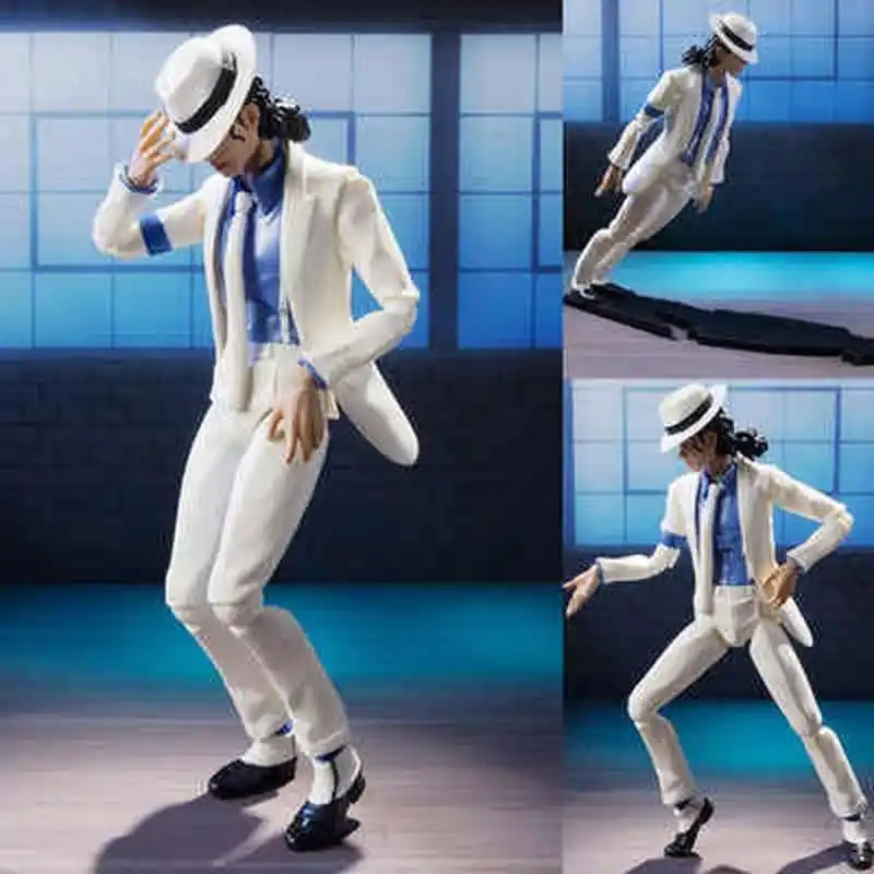 Shfiguarts Michael-Jackson Action Character Model Toy Movable Collectible Moonwalk Pose Home Decoration Gift For Adult Collector