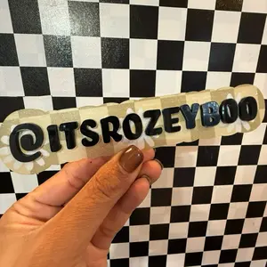 Handmade laser cut customized acrylic watermark designed and made by me, Roze from ItsRozeyBoo in Minneapolis