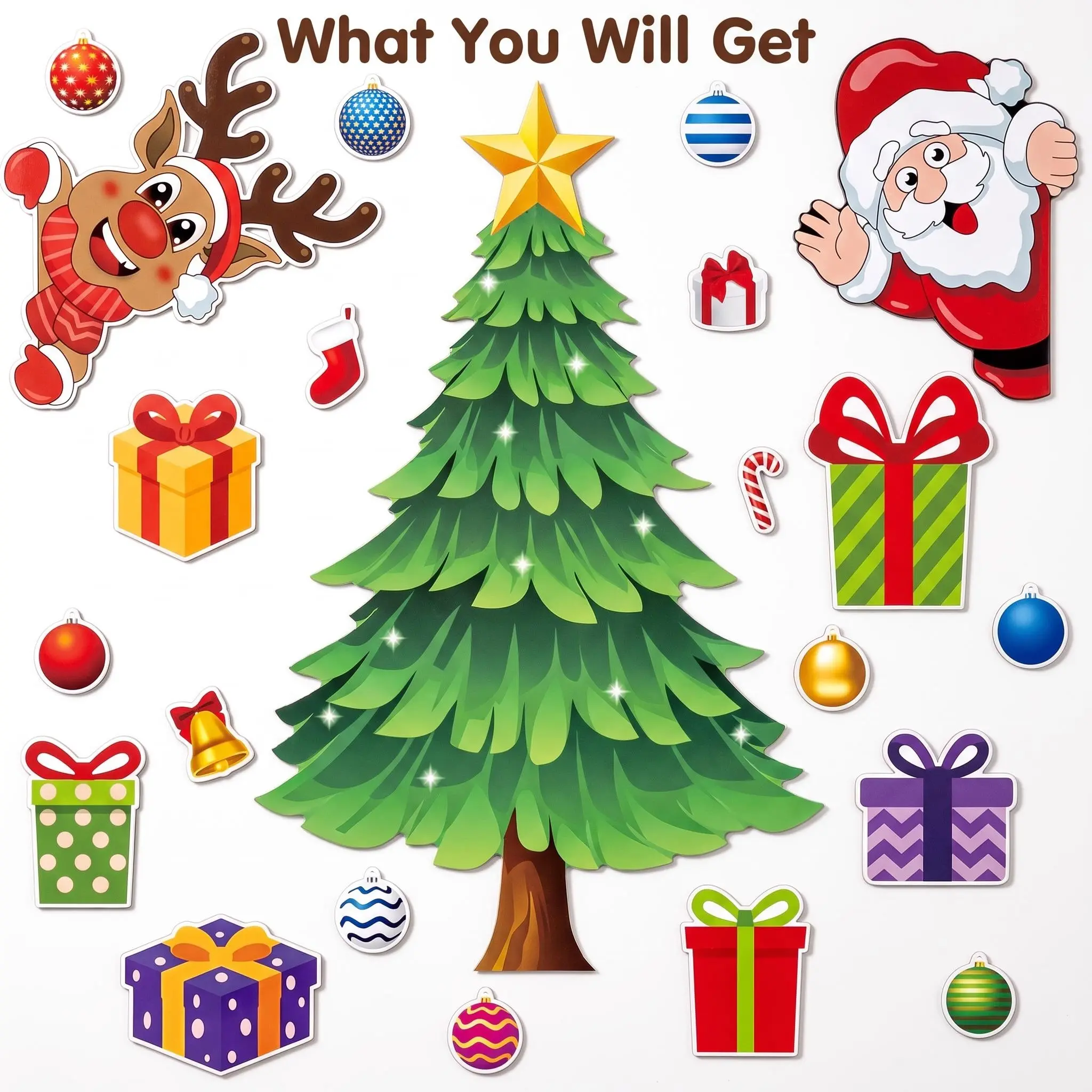 Christmas Refrigerator Sticker Christmas Decoration Magnetic Sticker Holiday Decoration Refrigerator Magnet Christmas Gift Refrigerator Freezer Metal Surface Decoration Sticker Holiday Atmosphere Decoration Sticker Christmas