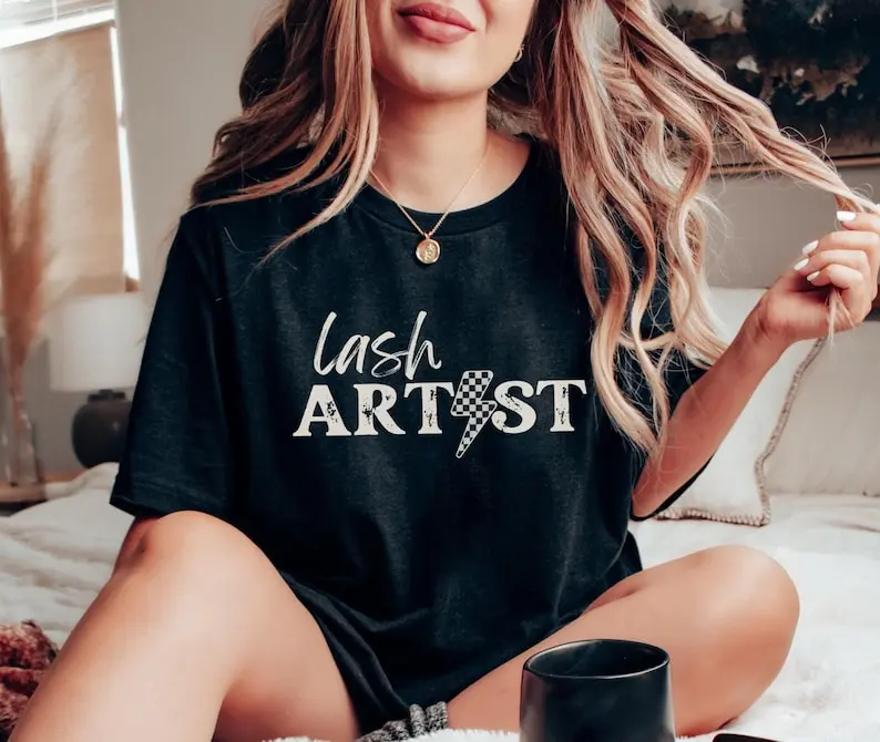 Retro Lash Artist Shirt, Lash Tech Gifts, Unisex Eyelash Artist Tshirt, Womens Lash Boss Tee, Esthetician Gifts, PMU Graduate Crewneck