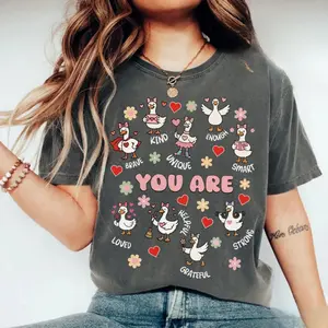 Valentine Teacher T-Shirt , You Are Affirmations Goose Tee, Cute Teaching Valentine Outfit, Positive Classroom Shirt Gift