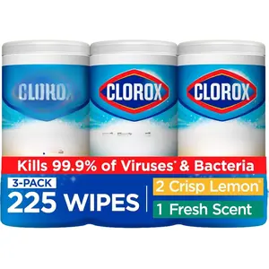 Clorox Disinfecting Wipes Value Pack, Household Essentials, 75 Count, Pack of 3 (Package May Vary)