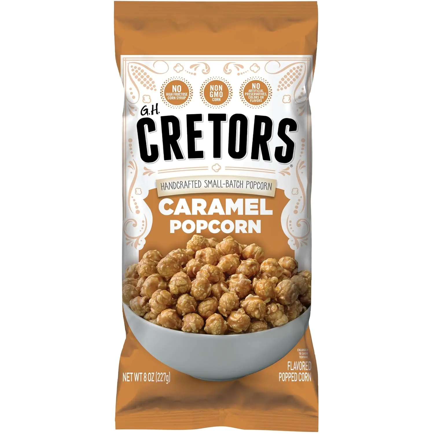 G.H. Cretors’ Caramel Corn – Irresistible Gourmet Caramel Popcorn Snacks in Individual Bags, 8 Oz (Pack of 6)