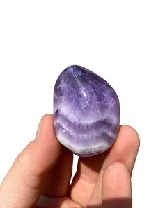 Chevron Amethyst Tumbled Stone XL - Polished Amethyst Crystal