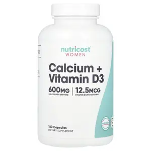 Nutricost Women, Calcium + Vitamin D3, 180 Capsules Nutricost Women, Calcium + Vitamin D3, 180 Capsules
