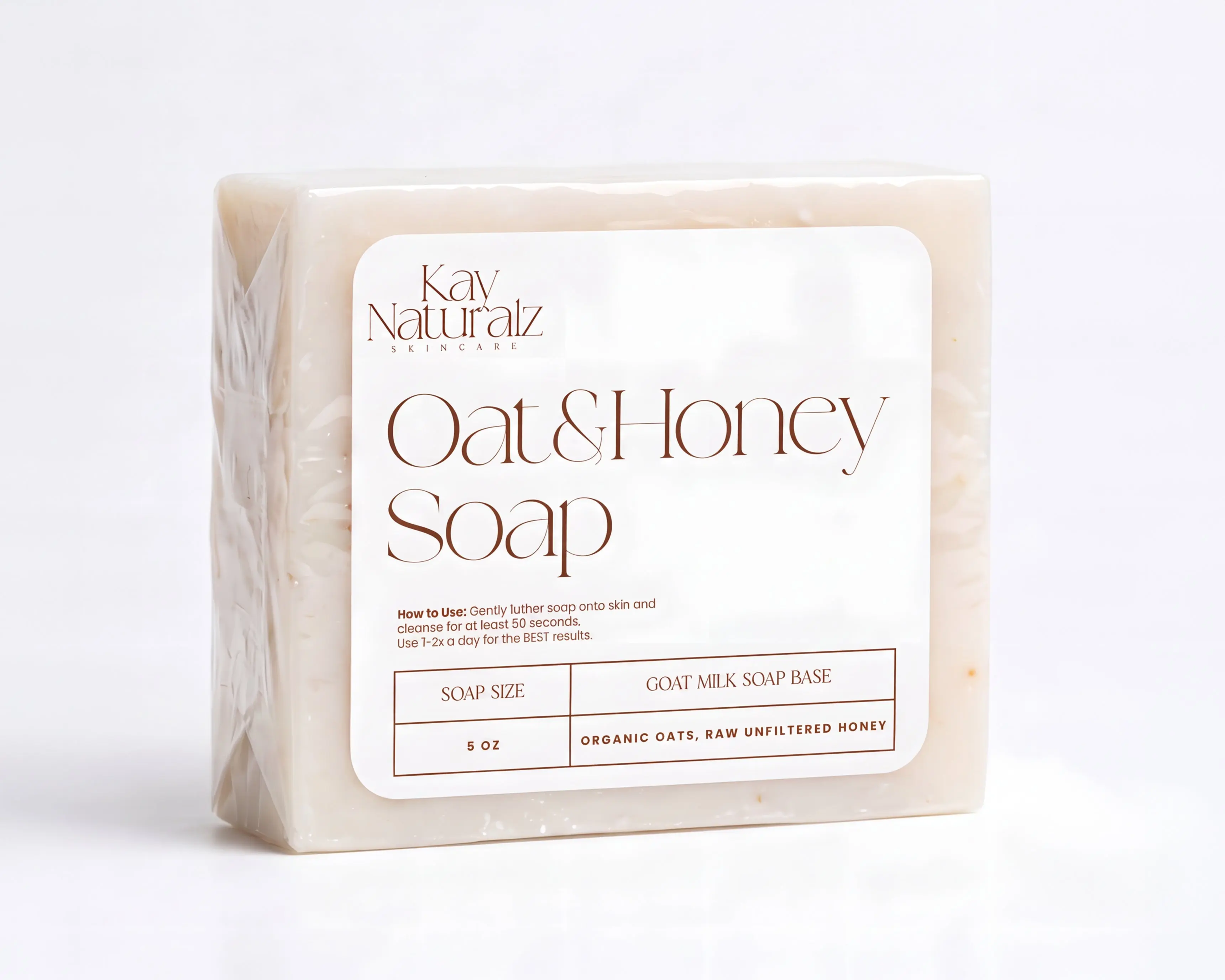 Organic Oat Soap Bar, Natural Bath & Shower Cleanser for Daily Personal Care