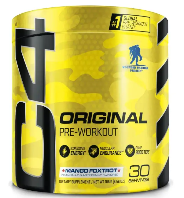 Cellucor C4 Original Pre Workout Powder, Energy, Strength & Power, Mango Foxtrot, 30 Servings