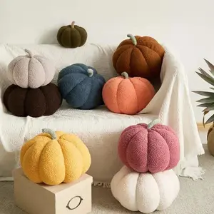 35cm/13.77in Pumpkin Pillows 3D Throw Cushion Plush Soft Sofa Pillows Stuffed Pumpkin Decoration for Fall Thanksgiving Winter Home Living Room
