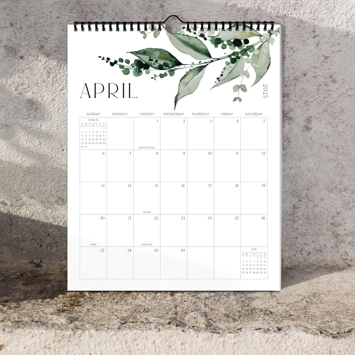 Aesthetic 2025-2026 Wall Calendar - Modern Greenery Calendar Planner for Easy Organizing - Perfect for January 2025 to July 2026