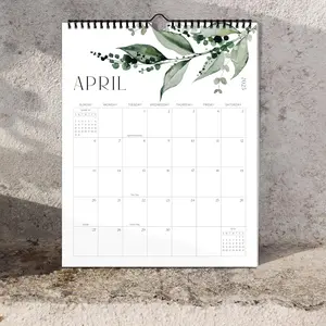 Aesthetic 2025-2026 Wall Calendar - Modern Greenery Calendar Planner for Easy Organizing - Perfect for January 2025 to July 2026
