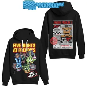 FNAF Horror Game Hoodie, Creepy Moon Graphic Sweatshirt, Five Nights Style Pullover, Unisex Streetwear Outfit, Spooky Fan Gift