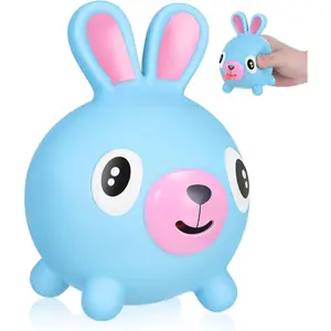 TOYANDONA Squeeze Toy for Kids - Rabbit Tongue Stick Out Animal Tongue Out Toy Squeeze Ball for Stress Relief Fun Kids Adults Birthday Party Favors Easter Basket Goodie Bag Stocking Stuffers, Blue