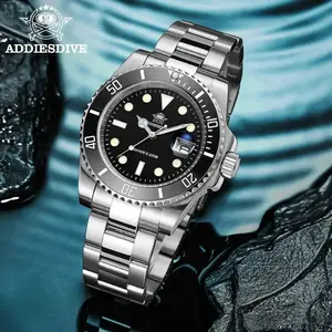 Addiesdive 41mm Diver Quartz Steel Watch BGW9 Luminous Ceramic Bezel