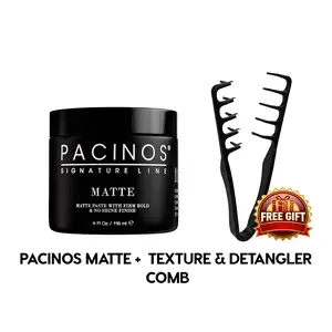 Matte Paste with Free Texture Comb for Firm Hold No Shine Finish