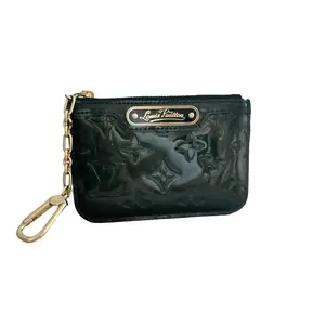Pre-owned Vernis Leather Small Leather Goods Louis Vuitton Vernis Key Pouch Green