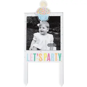 Mud Pie Lets Party Frame Cake Topper